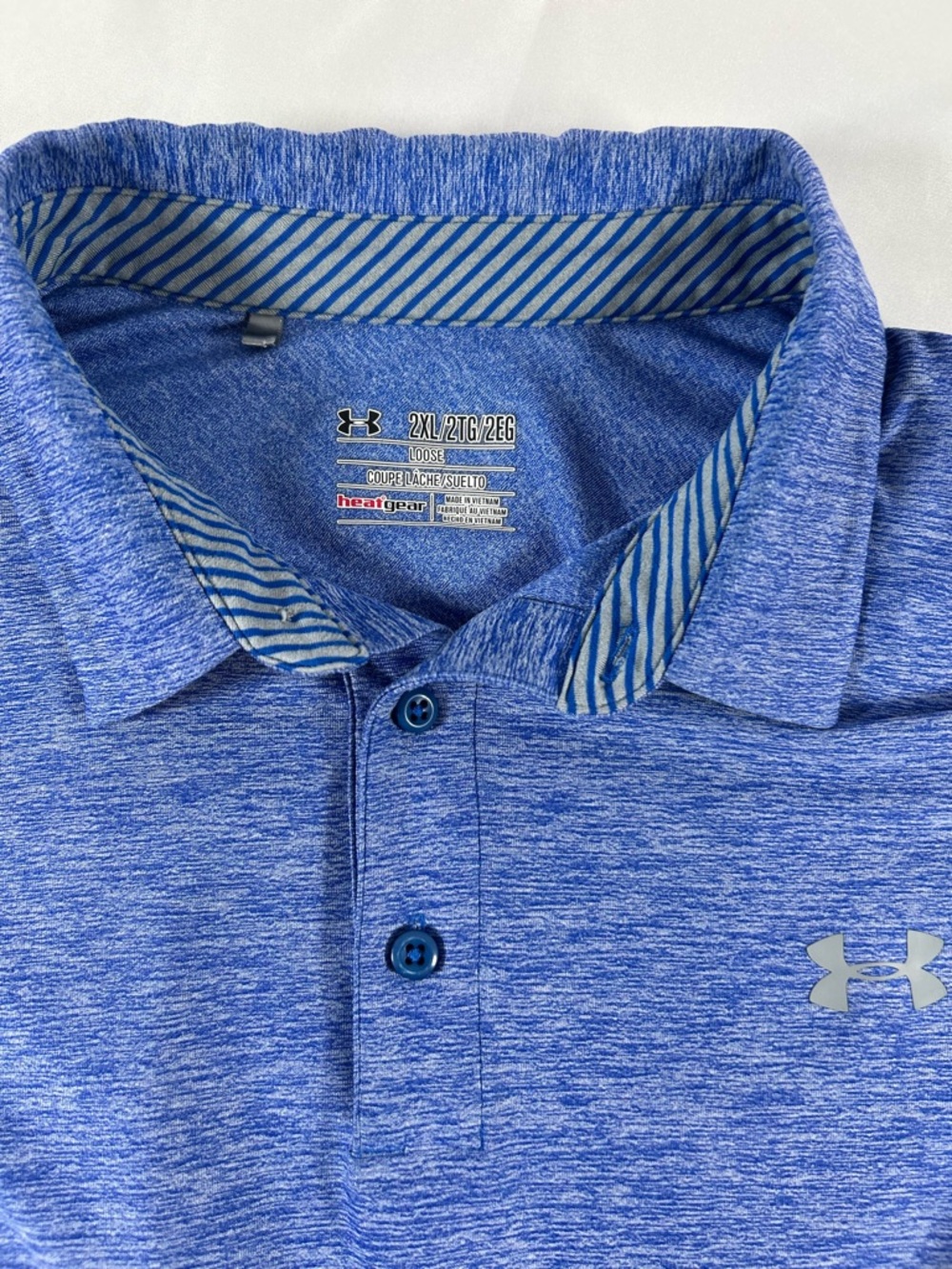 Under Armour Men’s Heatgear Blue Performance Polo LooseFit Golf ShortSleeve 2XL - Picture 6 of 9